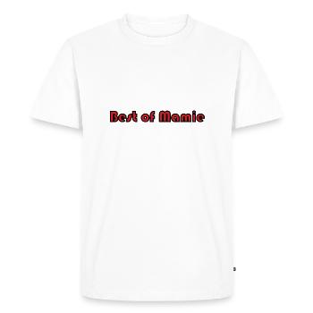 MAMIE. FÊTE DES MÈRES. BONNE FÊTE MAMIE. JE T'AIME - T-shirt Premium bio Homme - blanc - Devant - Nico (187cm)