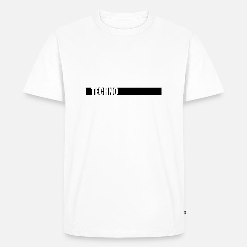 Musik Techno Logo - Männer Premium Bio T-Shirt - Weiß