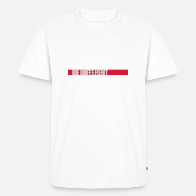 Be different Logo Design - Männer Premium Bio T-Shirt - Weiß