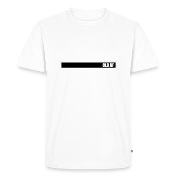 old AF Text Logo - Men's Premium Organic T-Shirt - white - Front - Nico (187cm)