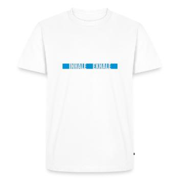 Inspirez expirez Yoga citation - T-shirt Premium bio Homme - blanc - Devant - Nico (187cm)