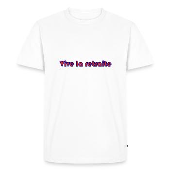 RETRAITE. RETRAITE. RETRAITEE. SENIOR. MAMIE. PAPY - T-shirt Premium bio Homme - blanc - Devant - Nico (187cm)