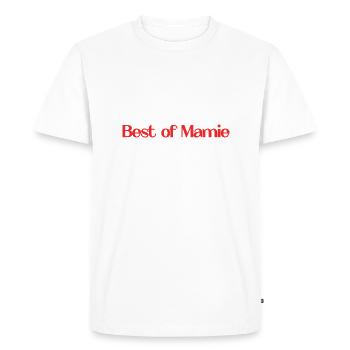 MAMIE. FÊTE DES MÈRES. BONNE FÊTE MAMIE. JE T'AIME - T-shirt Premium bio Homme - blanc - Devant - Nico (187cm)