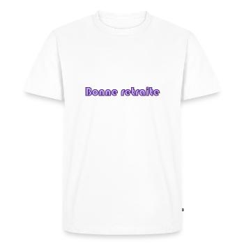 RETRAITE. RETRAITE. RETRAITEE. RETRAITE - T-shirt Premium bio Homme - blanc - Devant - Nico (187cm)