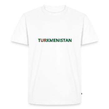 Drapeau Turkménistan - T-shirt Premium bio Homme - blanc - Devant - Nico (187cm)