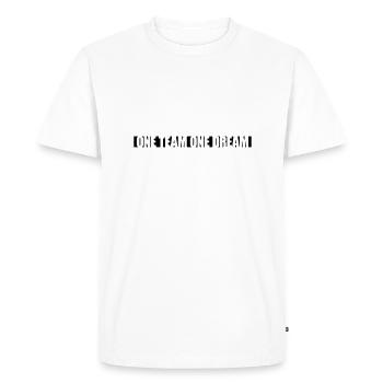 Slogan Une équipe - T-shirt Premium bio Homme - blanc - Devant - Nico (187cm)