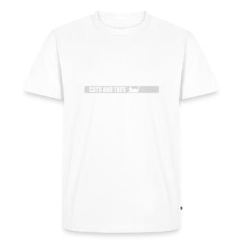 Citation de chats et de tats - T-shirt Premium bio Homme - blanc - Devant - Nico (187cm)