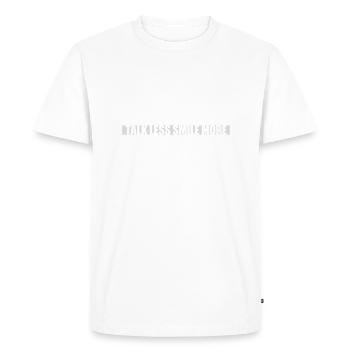 talk less smile more - Men's Premium Organic T-Shirt - white - Front - Nico (187cm)