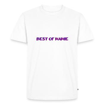 MAMIE. FÊTE DES MÈRES. BONNE FÊTE MAMIE. JE T'AIME - T-shirt Premium bio Homme - blanc - Devant - Nico (187cm)