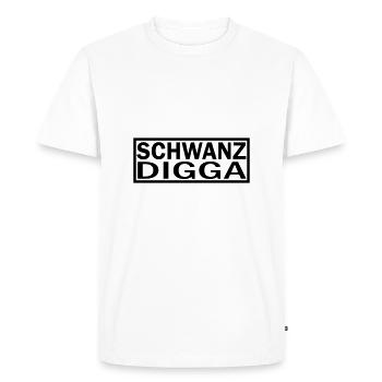QUEUE DIGGA - T-shirt Premium bio Homme - blanc - Devant - Nico (187cm)