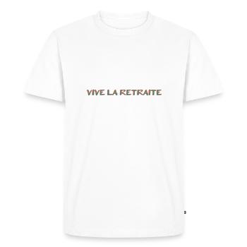 RETRAITE. RETRAITE. RETRAITEE. RETRAITE - T-shirt Premium bio Homme - blanc - Devant - Nico (187cm)