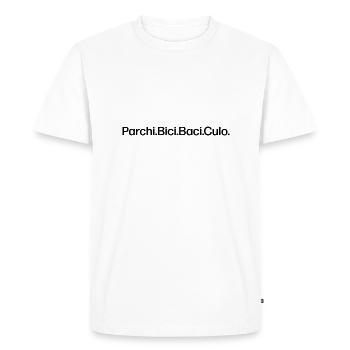 Bike Parks Embrasser le cul / Noir - T-shirt Premium bio Homme - blanc - Devant - Nico (187cm)