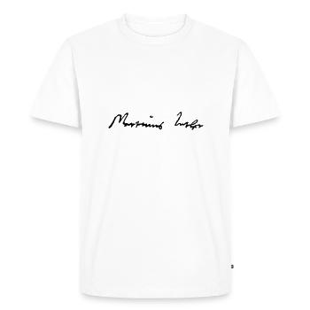 Signature Martin Luther - T-shirt Premium bio Homme - blanc - Devant - Nico (187cm)