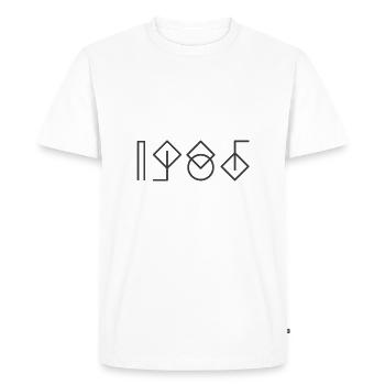 Année de naissance 1986 - T-shirt Premium bio Homme - blanc - Devant - Nico (187cm)