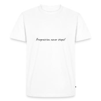 Stylish, motivating design in English! - Men's Premium Organic T-Shirt - white - Front - Nico (187cm)