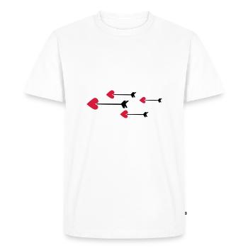 fleche coeur amour cupidon 802 - T-shirt Premium bio Homme - blanc - Devant - Nico (187cm)