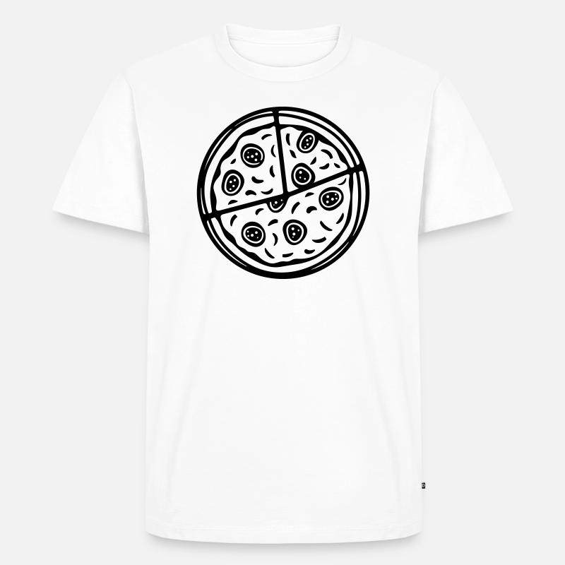 Pizza - Männer Premium Bio T-Shirt - Weiß