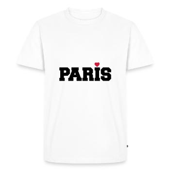 Paris coeur France cadeau d'amour - T-shirt Premium bio Homme - blanc - Devant - Nico (187cm)