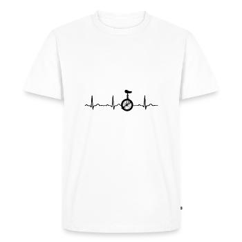 CADEAU - ECG HEARTBEAT MOUNTAIN MONOCYCLE - T-shirt Premium bio Homme - blanc - Devant - Nico (187cm)
