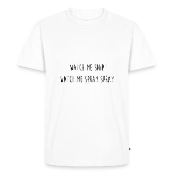 Coiffeur Coiffure Barber Barber dire spirituel - T-shirt Premium bio Homme - blanc - Devant - Nico (187cm)