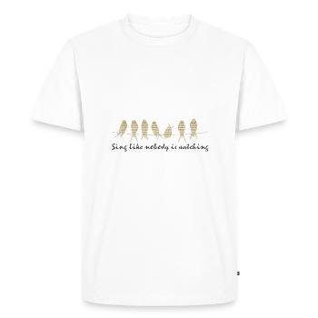 Sing - Men's Premium Organic T-Shirt - white - Front - Nico (187cm)