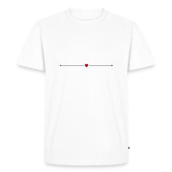 coeur flèche - T-shirt Premium bio Homme - blanc - Devant - Nico (187cm)