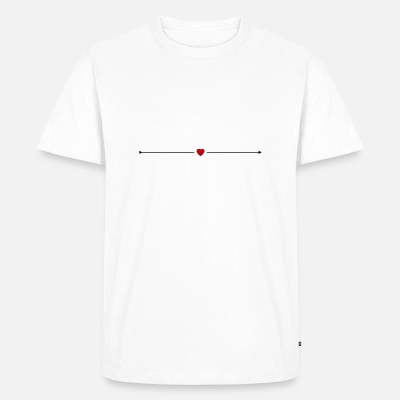 Herzpfeil - Männer Premium Bio T-Shirt - Weiß