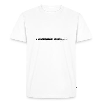 Les légendes sont nées en 2000 - T-shirt Premium bio Homme - blanc - Devant - Nico (187cm)