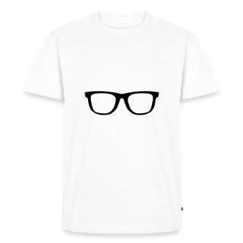 spectacles - Men's Premium Organic T-Shirt - white - Front - Nico (187cm)