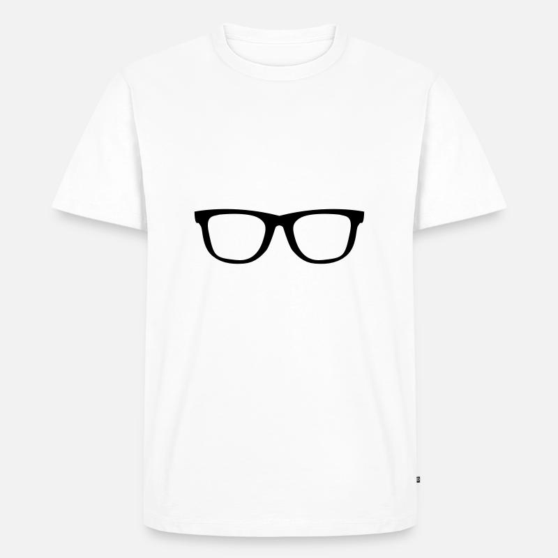 brille - Männer Premium Bio T-Shirt - Weiß