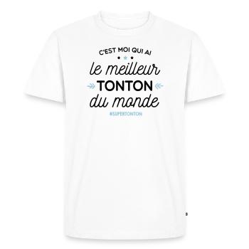 Meilleur Tonton - super tonton - T-shirt Premium bio Homme - blanc - Devant - Nico (187cm)