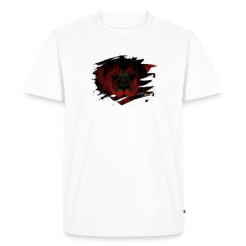 Éclaboussures de peinture drapeau du lion maroc - T-shirt Premium bio Homme - blanc - Devant - Nico (187cm)