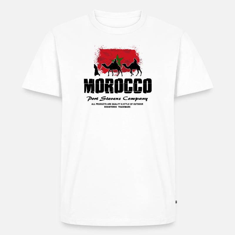 Morocco - Camel & Flag - Männer Premium Bio T-Shirt - Weiß