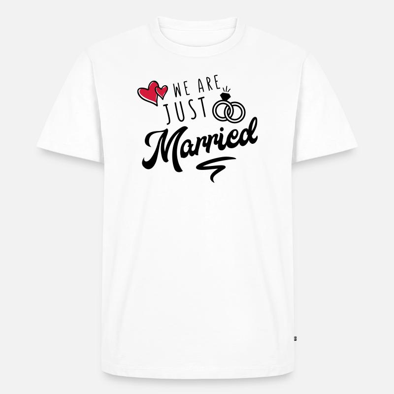 we are just married - Männer Premium Bio T-Shirt - Weiß