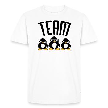 Logo Team Penguins - Men's Premium Organic T-Shirt - white - Front - Nico (187cm)