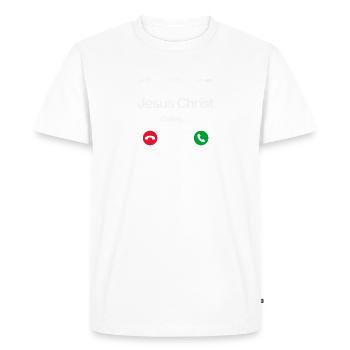 Jésus appelle - Acceptez Jésus dans votre vie - T-shirt Premium bio Homme - blanc - Devant - Nico (187cm)
