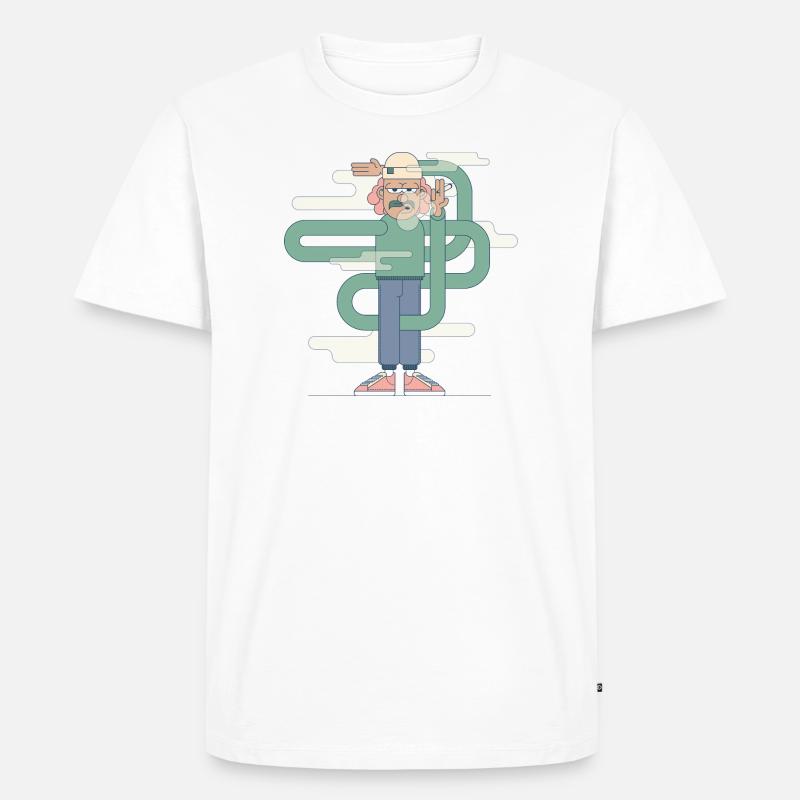 Weird Weed Guy - Männer Premium Bio T-Shirt - Weiß