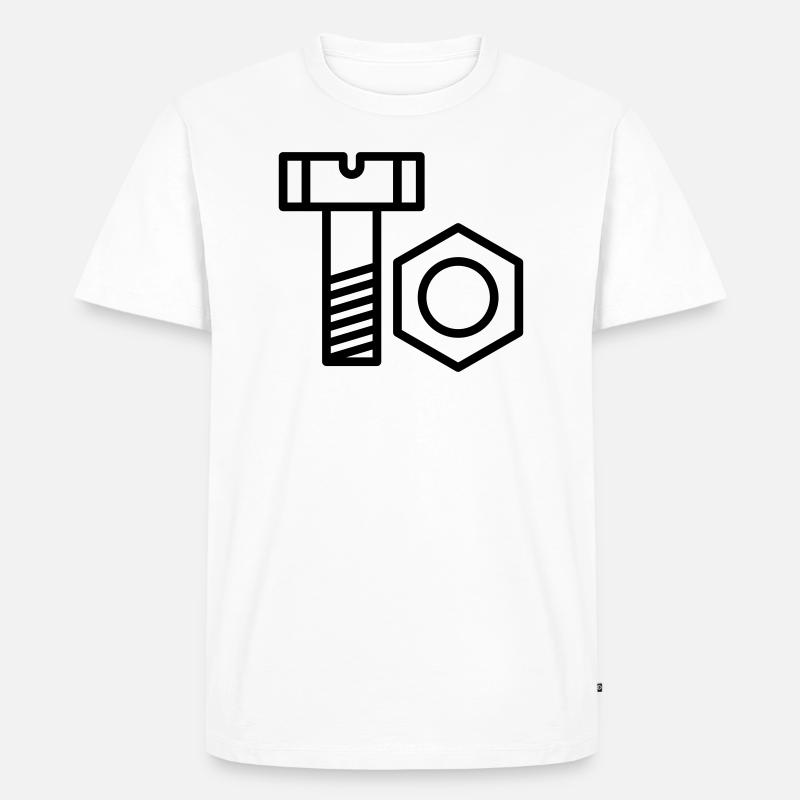 Schraube und Mutter - Männer Premium Bio T-Shirt - Weiß