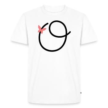Letter O Butterfly Letter - Men's Premium Organic T-Shirt - white - Front - Nico (187cm)