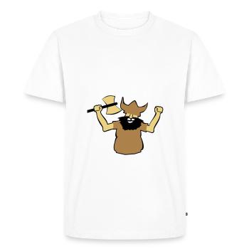 Viking Man Gift Strong Axe Beard Idea Earlier - Men's Premium Organic T-Shirt - white - Front - Nico (187cm)