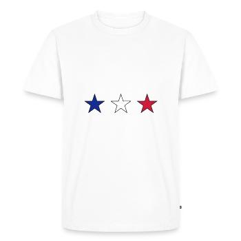 France three stars in blue-white-red - Men's Premium Organic T-Shirt - white - Front - Nico (187cm)