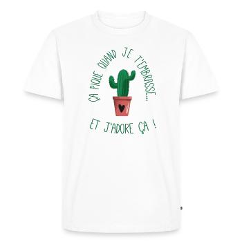 ca pique quand je t'embrasse et j'adore ca ! - T-shirt Premium bio Homme - blanc - Devant - Nico (187cm)