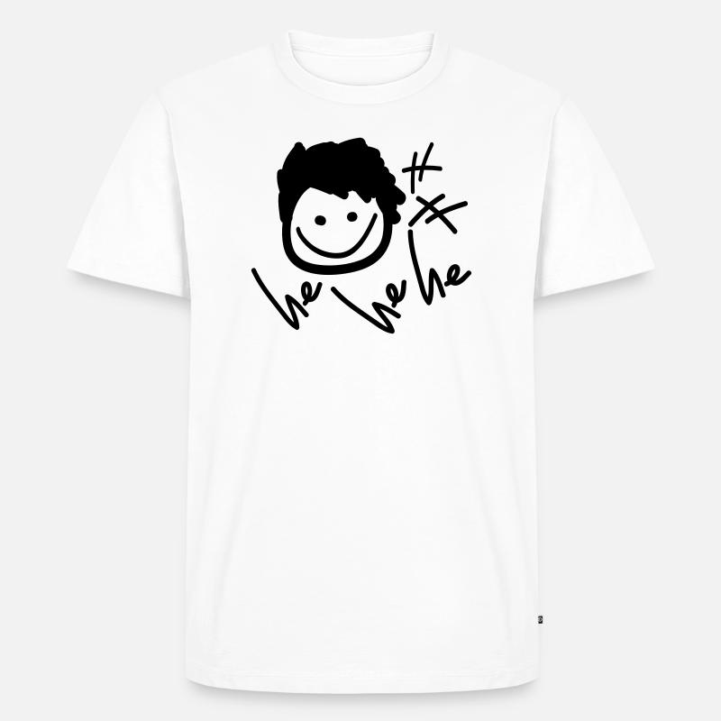 er, er he_smile_boy - Männer Premium Bio T-Shirt - Weiß