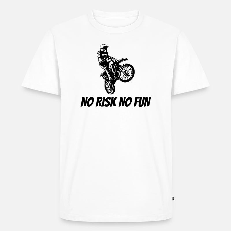 NO RISK NO FUN - Männer Premium Bio T-Shirt - Weiß