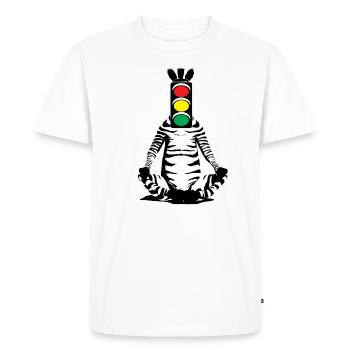 Zèbre, feu de circulation, tête, art, street art, urbain - T-shirt Premium bio Homme - blanc - Devant - Nico (187cm)