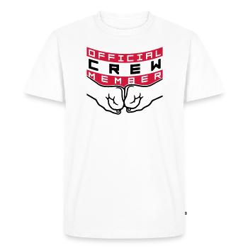 Official crew member - Men's Premium Organic T-Shirt - white - Front - Nico (187cm)