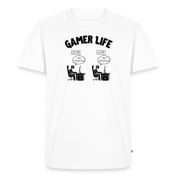 Gamer Life geek cadeau humour gamer - T-shirt Premium bio Homme - blanc - Devant - Nico (187cm)