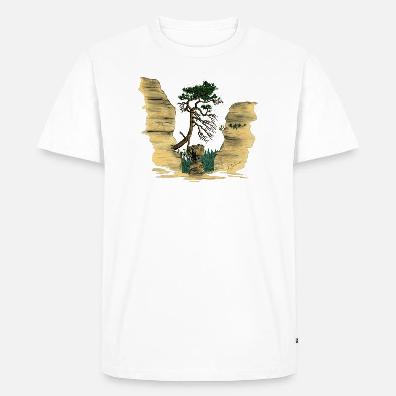 Elbsandsteingebirge - Männer Premium Bio T-Shirt - Weiß