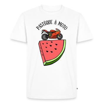 pastèque à moto - T-shirt Premium bio Homme - blanc - Devant - Nico (187cm)