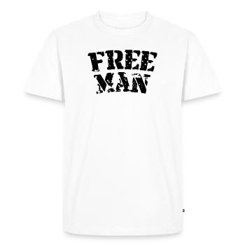 Homme libre - T-shirt Premium bio Homme - blanc - Devant - Nico (187cm)